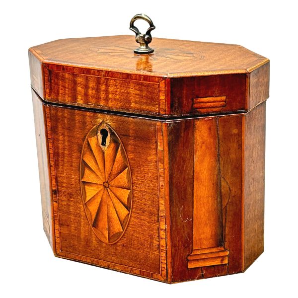 Georgian 18th Century Octagonal Mahogany Tea Caddy