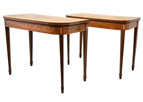 Georgian Mahogany Pair Of Card Tables