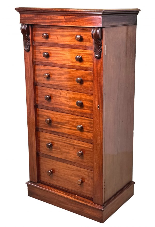 Mahogany 19th Century Wellington Chest Of Drawers