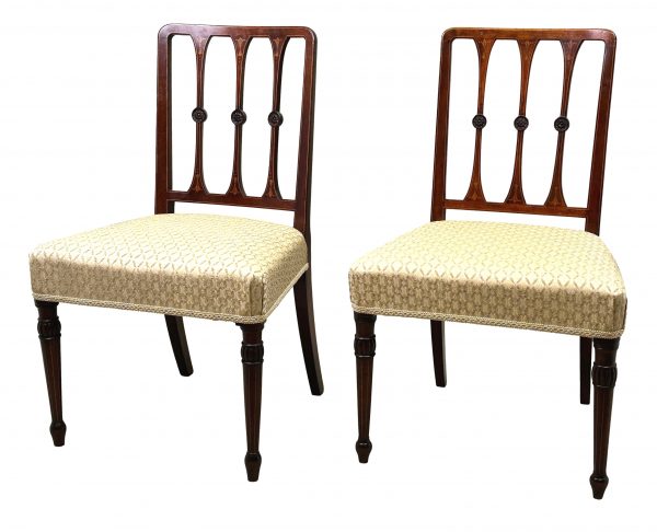 Pair Of 18th Century Mahogany Sheraton Side Chairs