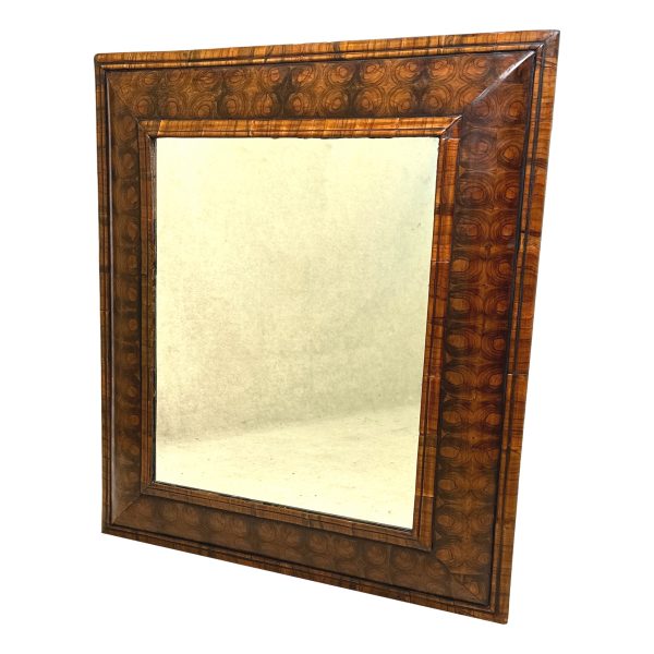 17th Century Oyster Veneered Cushion Mirror