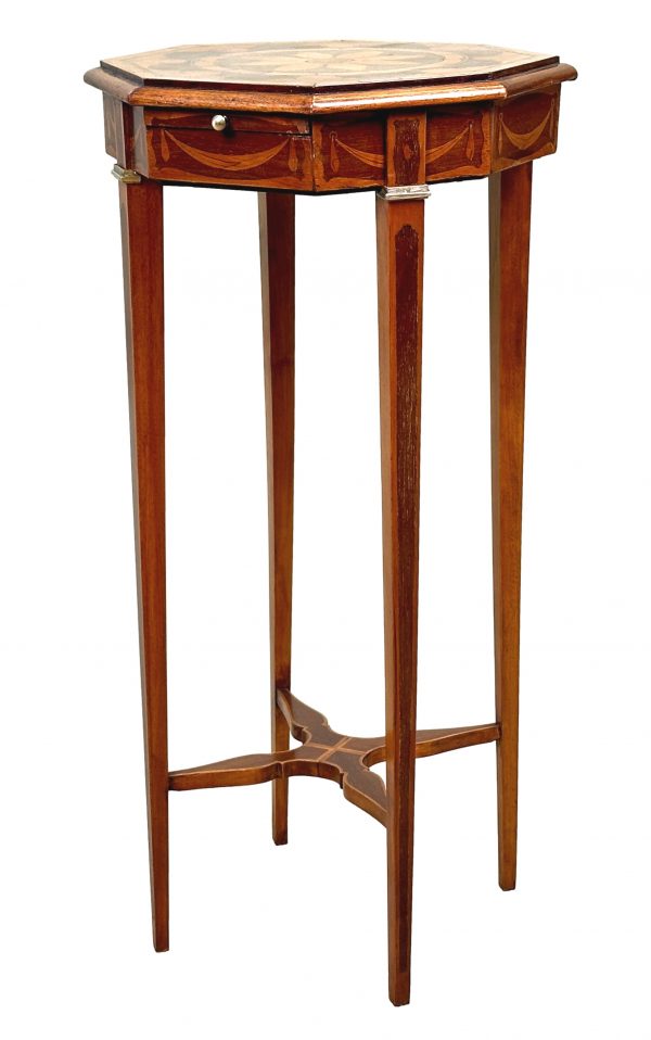 Octagonal Late 19th Century Mahogany & Satinwood Occasional Table