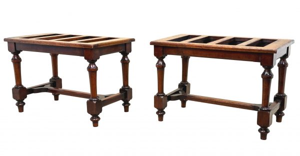 Pair Of 19th Century Walnut Luggage Rack Stands