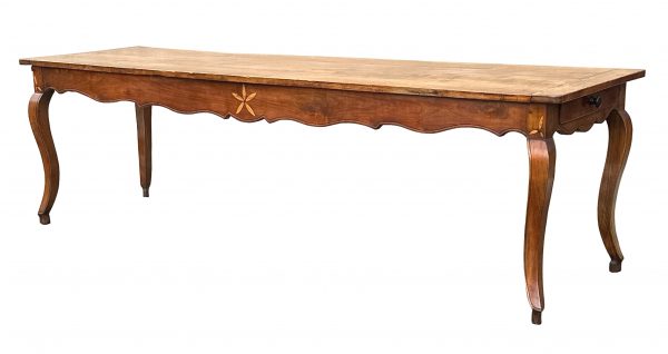 Large Early 19th Century French Cherry Wood Farmhouse Kitchen Table