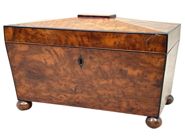 Victorian 19th Century Large Yew Tea Caddy