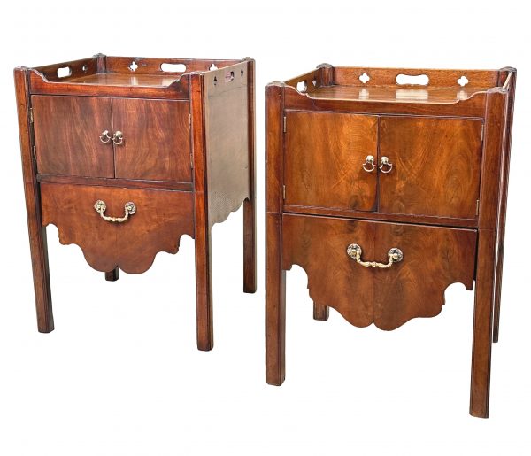 Pair Of Georgian Mahogany Bedside Night Tables