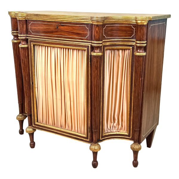 Regency Simulated Rosewood Breakfront Side Cabinet