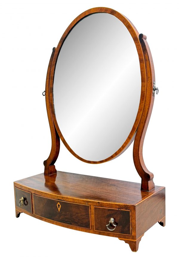 Georgian Mahogany Bowfront Dressing Table Mirror
