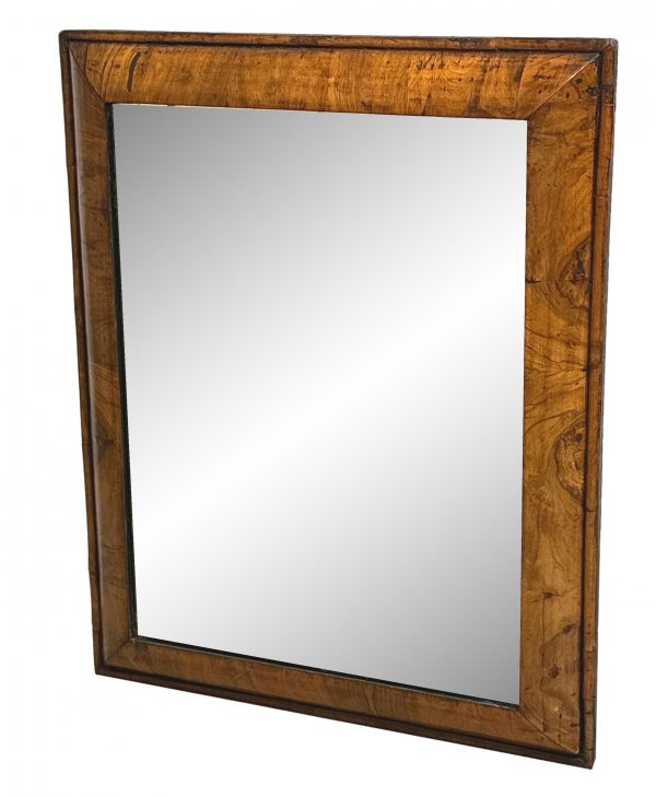 Early 18th Century Walnut Cushion Framed Mirror