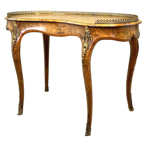 Walnut 19th Century Kidney Shaped Library Table