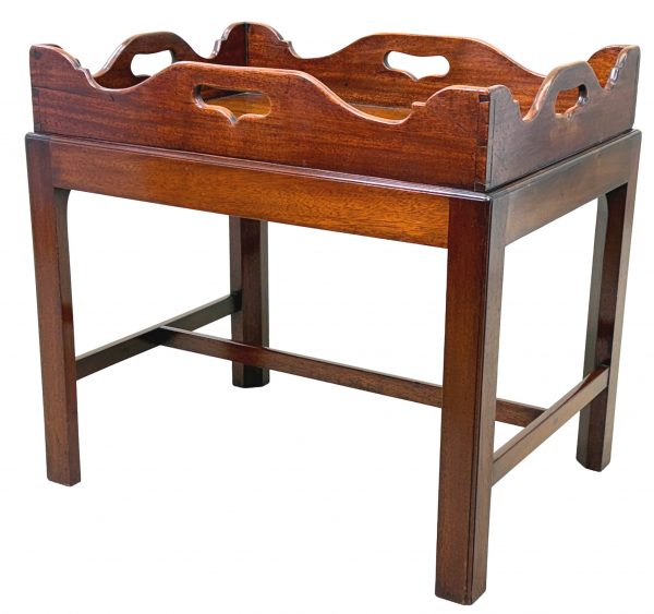 Georgian Mahogany Rectangular Tray On Stand