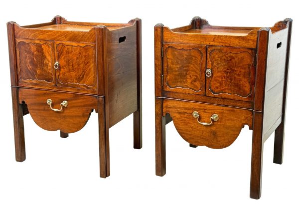 Pair Of Georgian Mahogany Bedside Night Tables