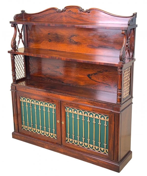 19th Century Rosewood Waterfall Side Cabinet