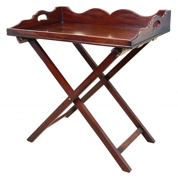 Georgian Mahogany Butlers Tray On Folding Stand