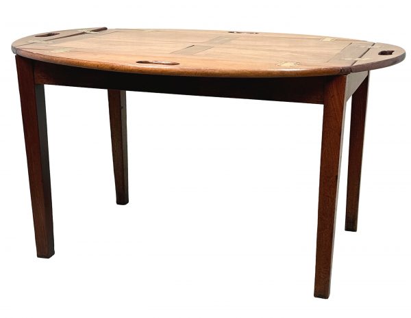 Mahogany Georgian Oval Butlers Tray On Stand