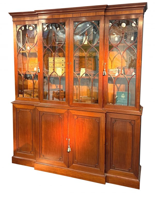 Small Georgian Mahogany Breakfront Library Bookcase