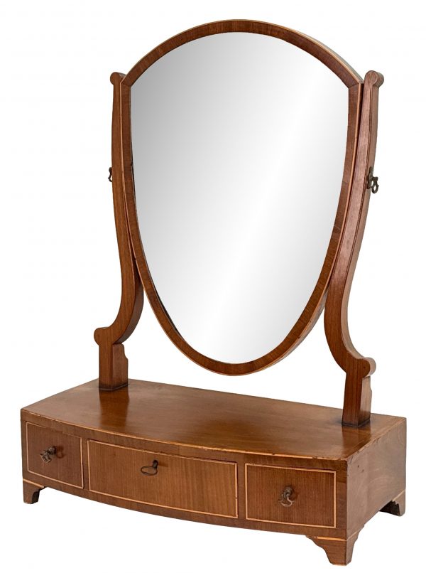18th Century Mahogany Bowfront Dressing Table Mirror