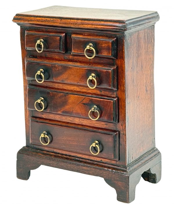 Small 18th Century Miniature Mahogany Chest