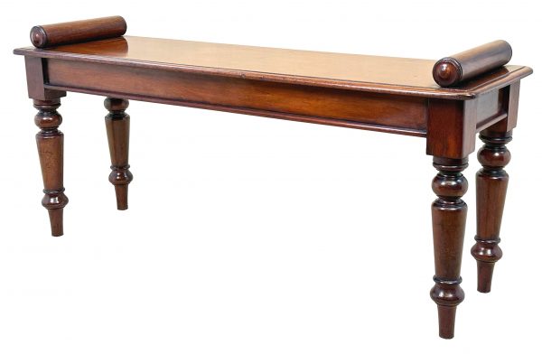 19th Century Mahogany Window Seat Hall Bench