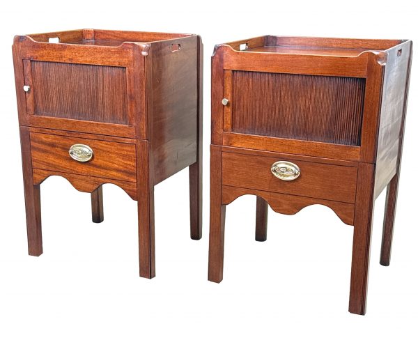 Pair Of 18th Century Mahogany Bedside Night Tables