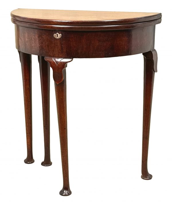 Georgian Mahogany 18th Century Demi Lune Tea Table