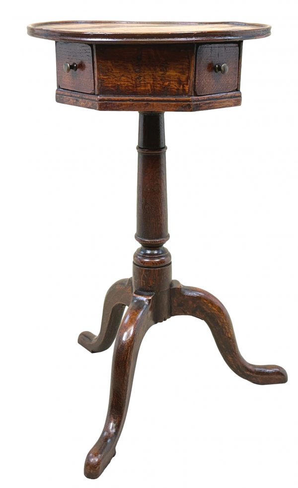 Small 18th Century Oak Drum Top Occasional Table