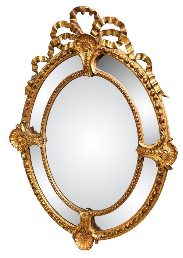 Large 19th Century Oval Gilt Wall Mirror