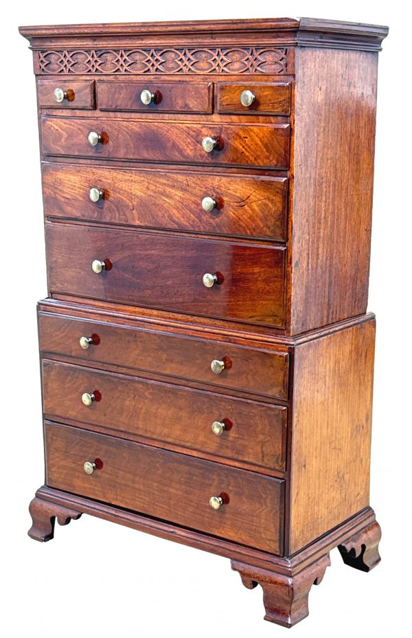 Georgian 18th Century Miniature Tallboy Chest On Chest