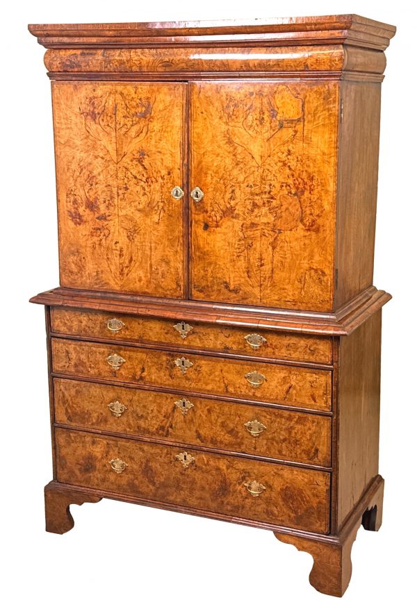 William & Mary Period Walnut Cabinet On Chest