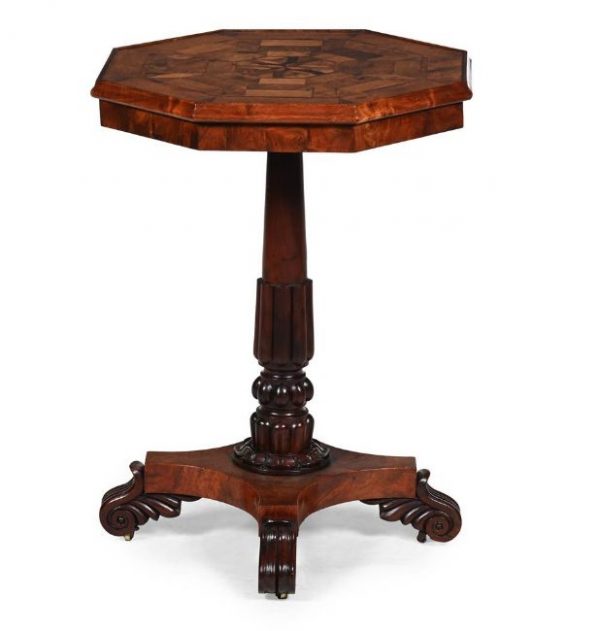 19th Century Specimen Wood Top Occasional Table