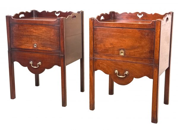 Early George III Pair Of Mahogany Bedside Night Tables