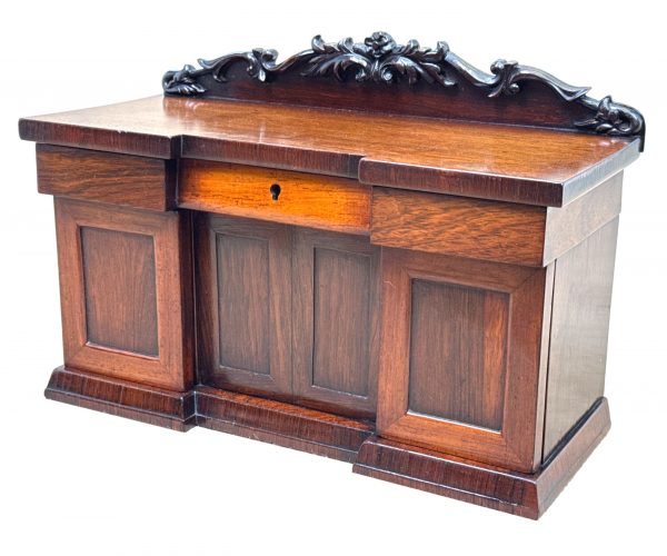Rosewood Regency Tea Caddy Miniature Sideboard