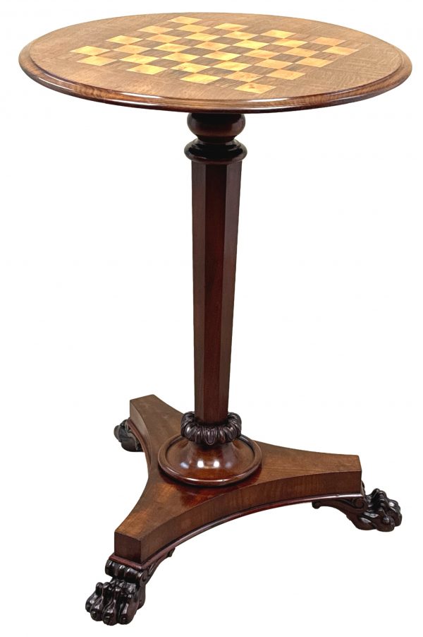 Mid 19th Century Chess Top Lamp Table