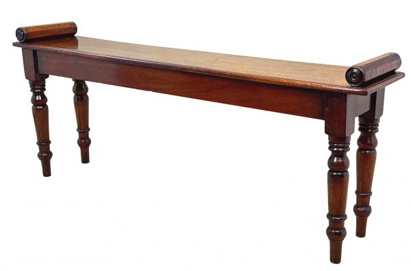 Mid 19th Century Mahogany Window Seat Hall Bench