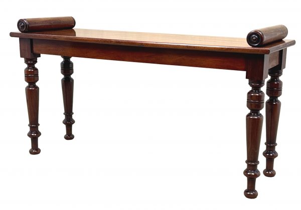 Late 19th Century Mahogany Window Seat Hall Bench