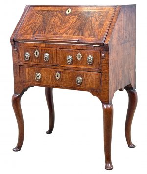 Small Early 18th Century Walnut Bureau On Legs