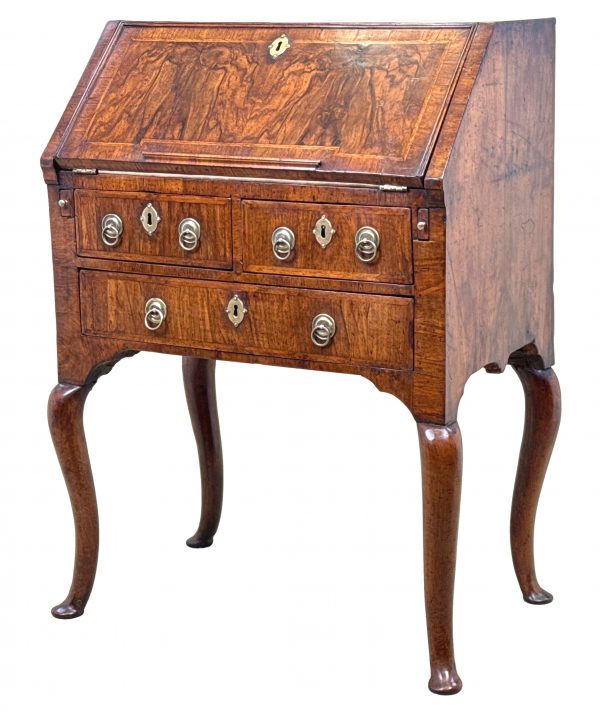 Small Early 18th Century Walnut Bureau On Legs