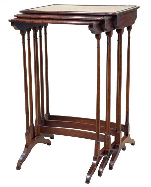 Regency Rosewood Nest Of Three Coffee Tables