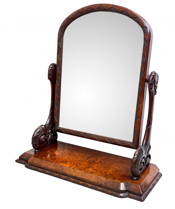 Victorian Burr Walnut Dressing Table Mirror