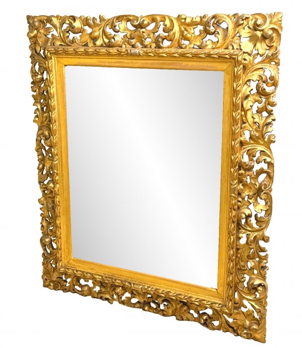 Early 19th Century Florentine Rectangular Giltwood Wall Mirror