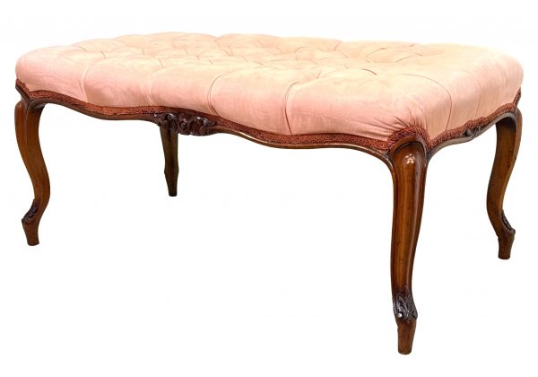 Rectangular Victorian Walnut Salon Stool