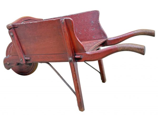 Victorian 19th Century Elm Painted Childs Wheelbarrow