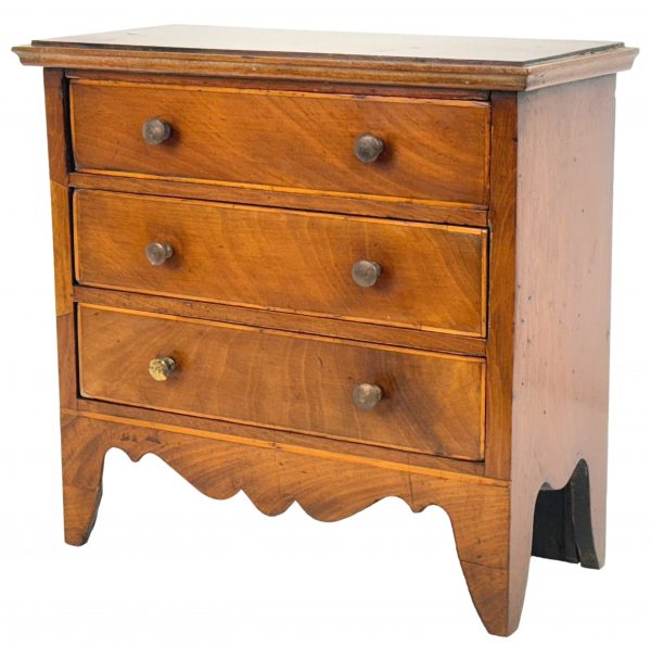 Small 18th Century Georgian Mahogany Miniature Chest of Drawers