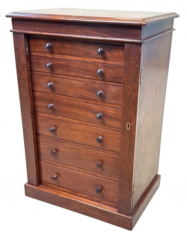 Mahogany 19th Century Miniature Wellington Chest Of Drawers