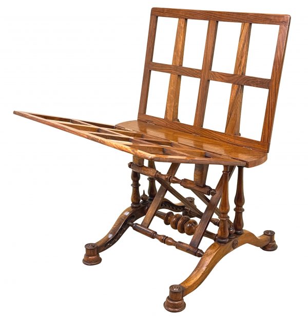 Figured Walnut 19th Century Antique Folio Stand