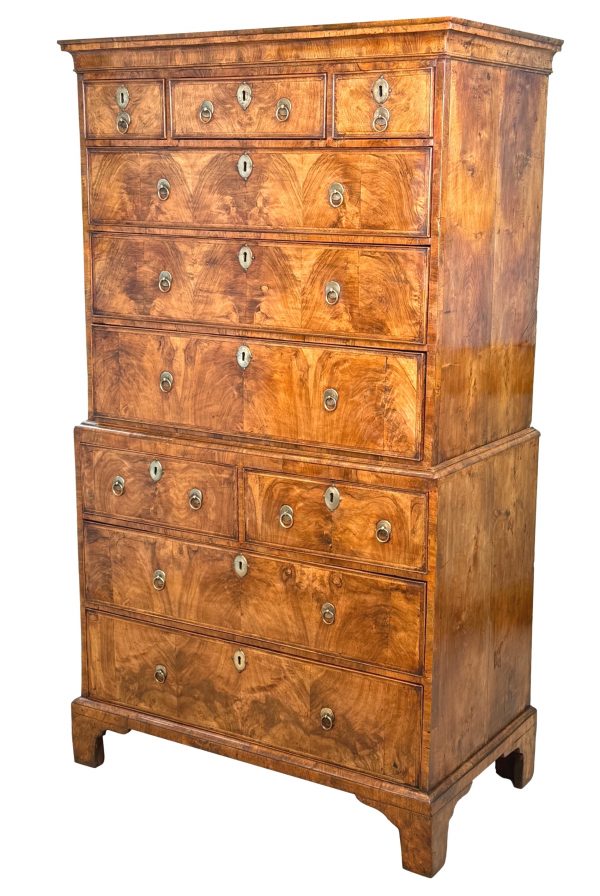 Georgian 18th Century Walnut Tallboy Chest On Chest