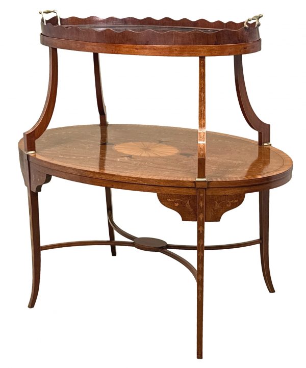 Fine 19th Century Mahogany & Satinwood Two Tier Table