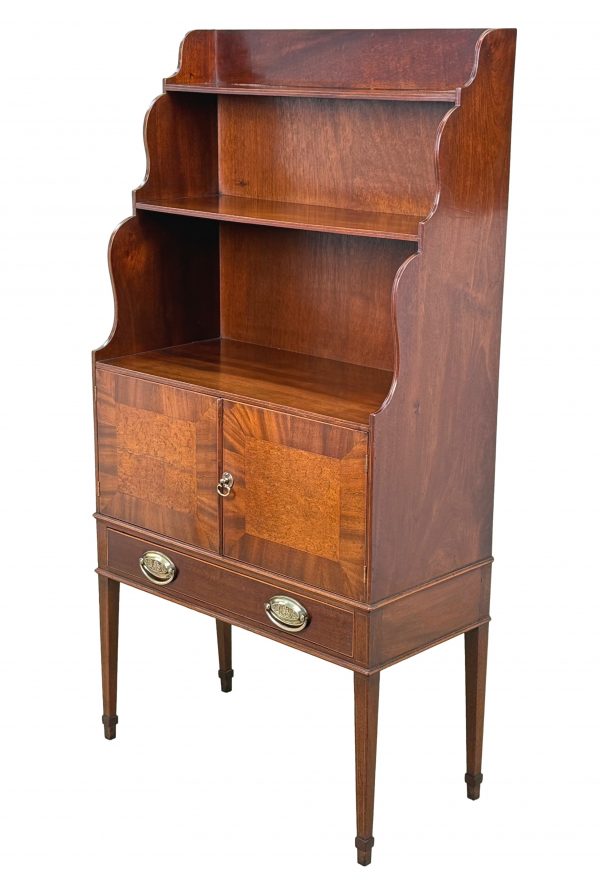 Georgian Mahogany Waterfall Open Bookcase 18th Century