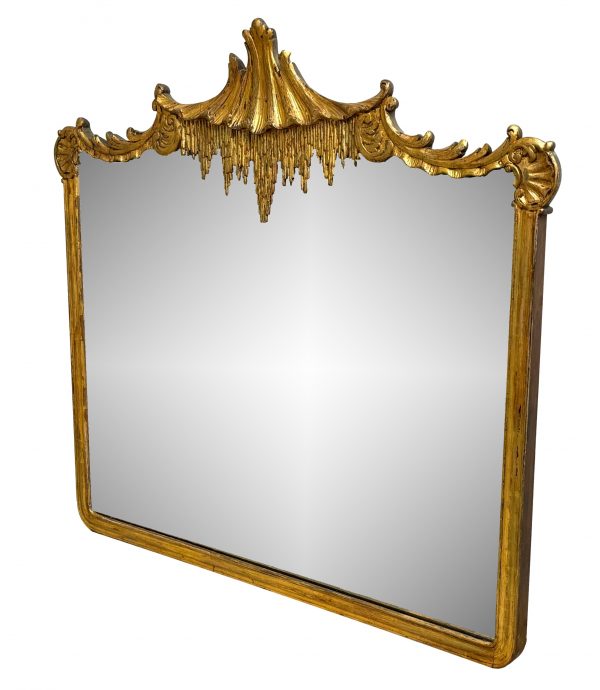 Late 19th Century Giltwood & Gesso Carved Wall Mirror
