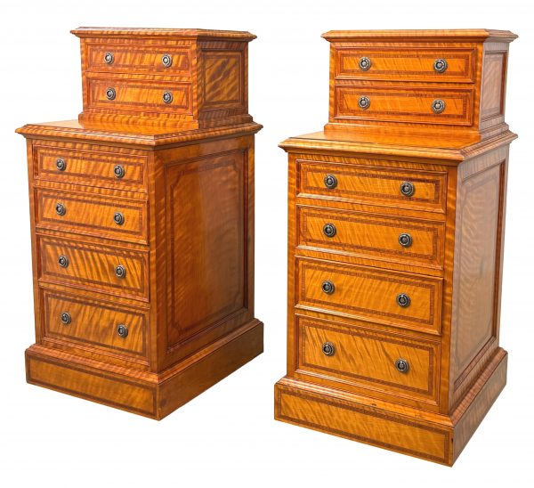 19th Century Satinwood Pair Of Bedside Chests